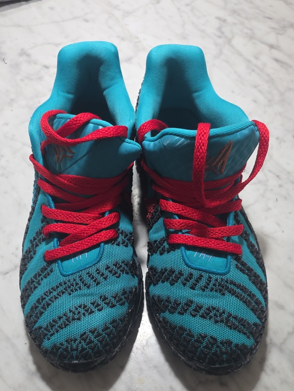 Nike Adult Turquoise Sneakers with Red Laces
